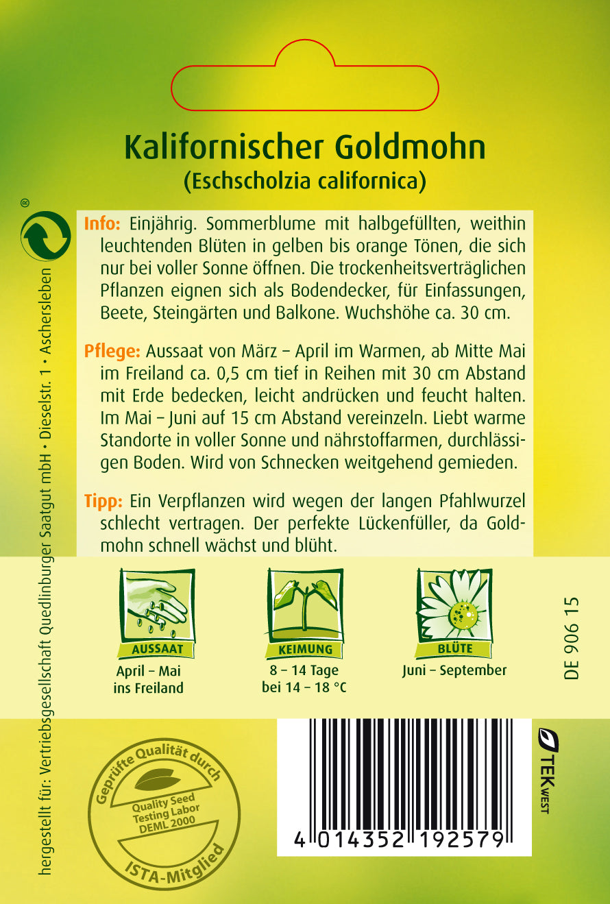 Kalifornischer Gold-Mohn halbgefüllte Mischung