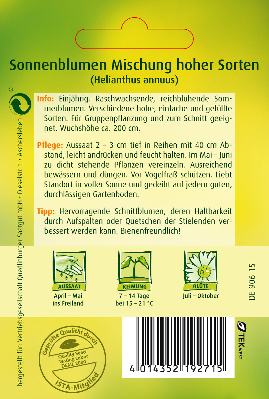 Sonnenblumen Mischung hoher Sorten