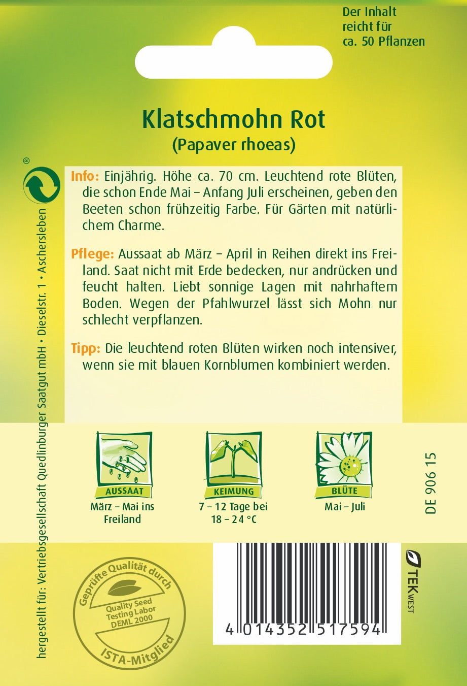 Klatsch-Mohn Rot