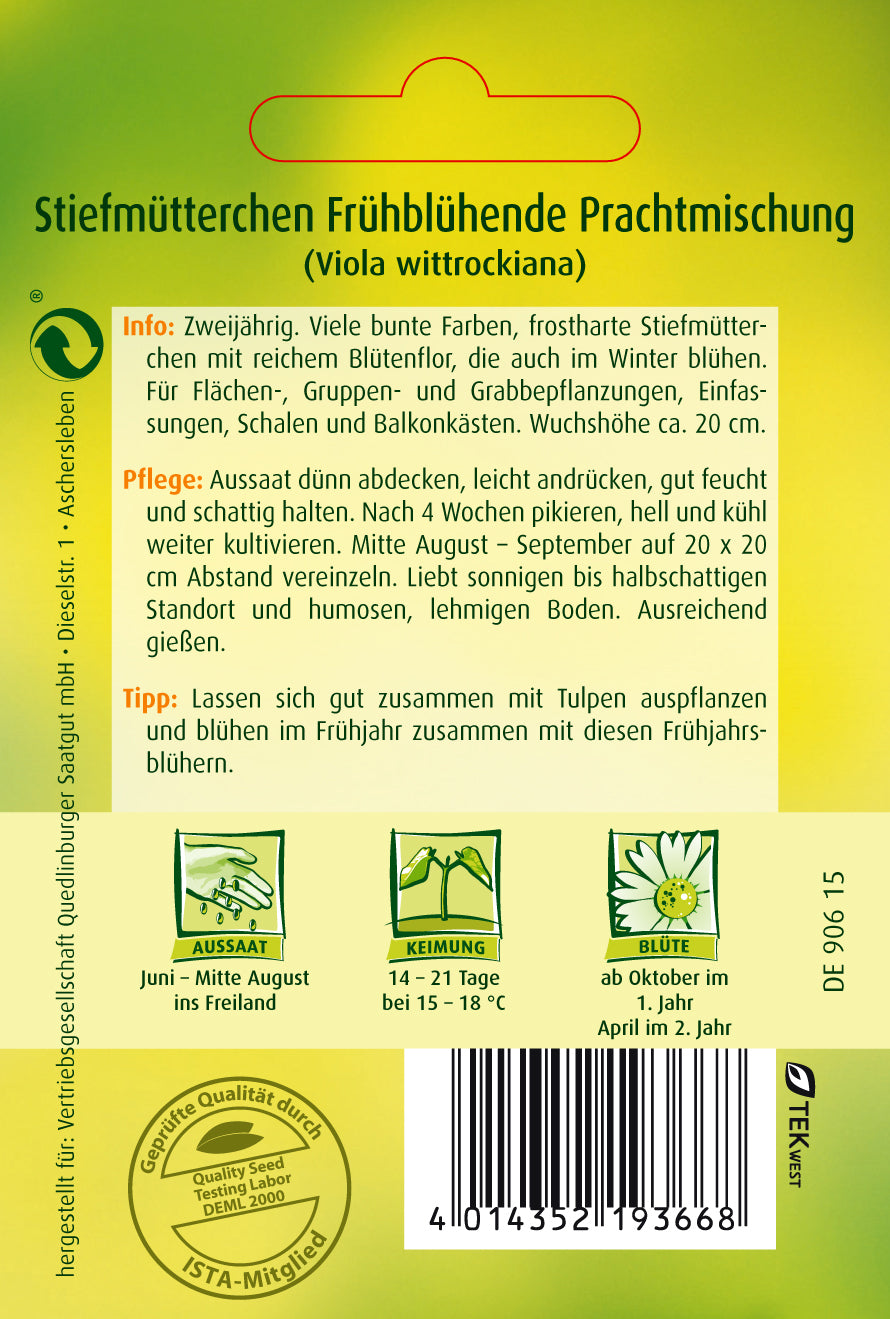 Stiefmütterchen frühblühende Prachtmischung