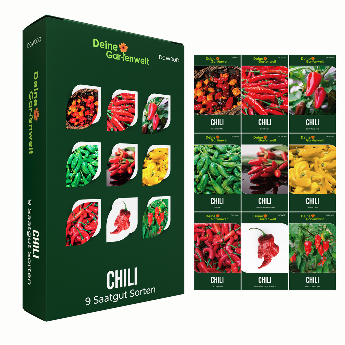 Chilisamen Set mit 9 Sorten