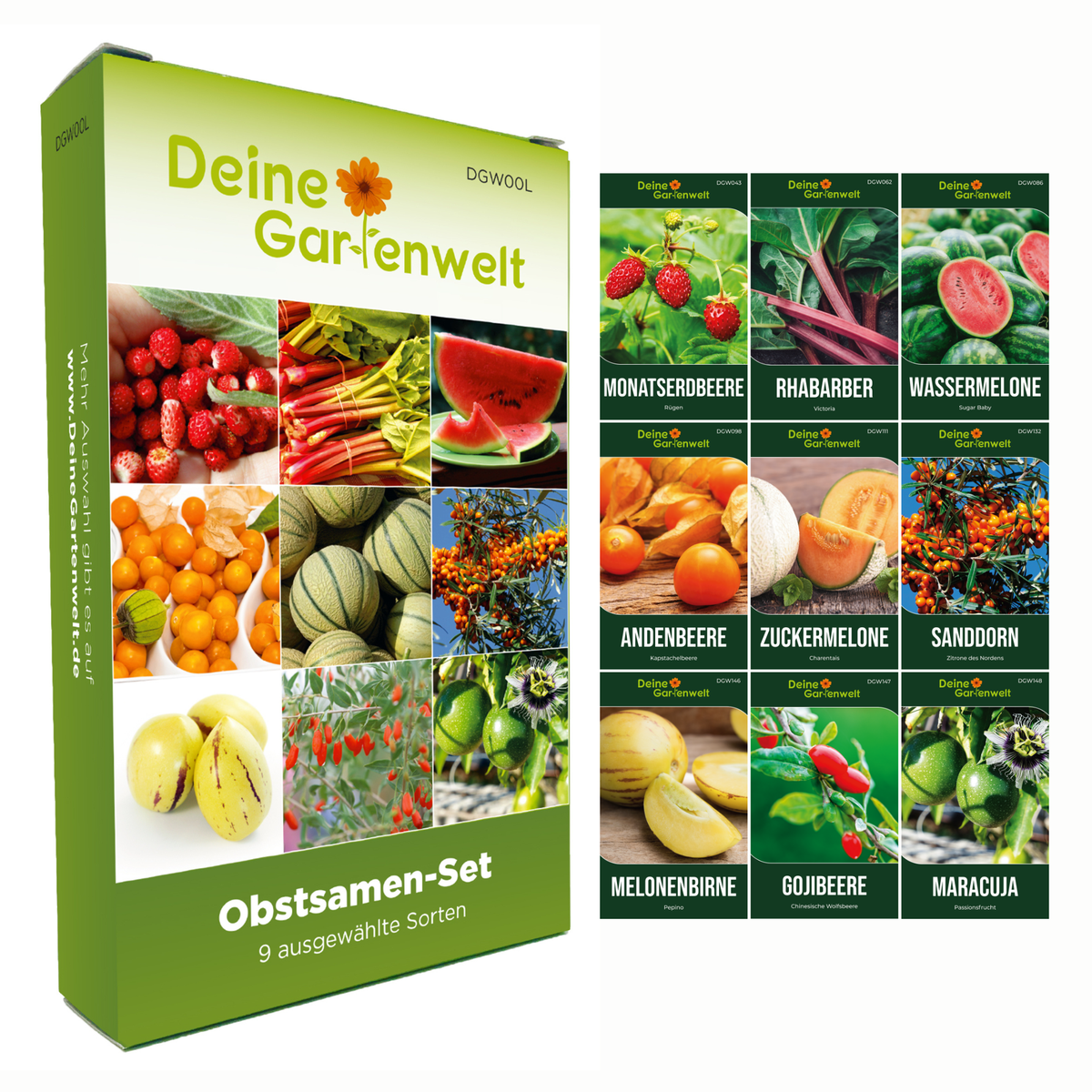 Obstsamen Set mit 9 Sorten