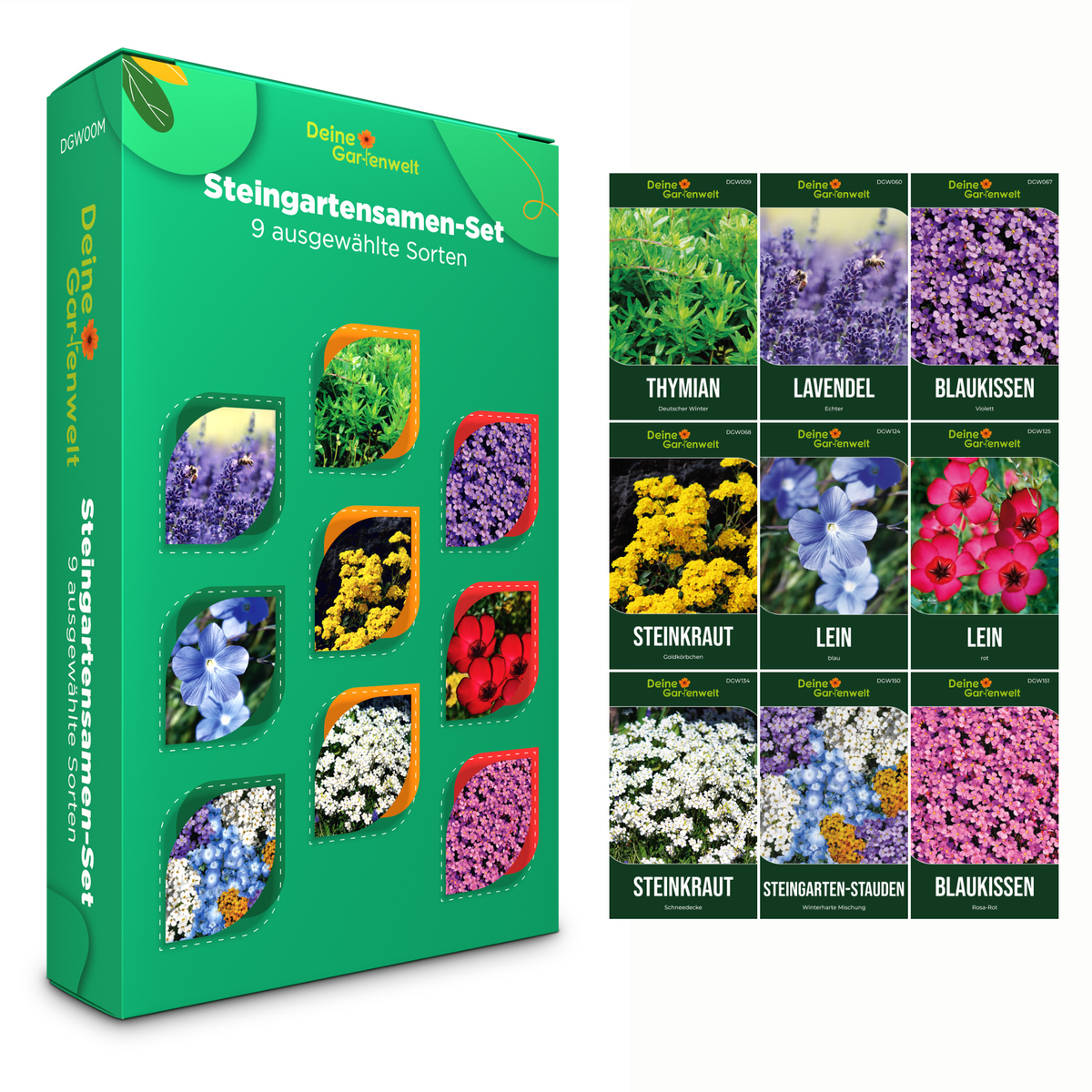 Steingartensamen Set mit 9 Sorten