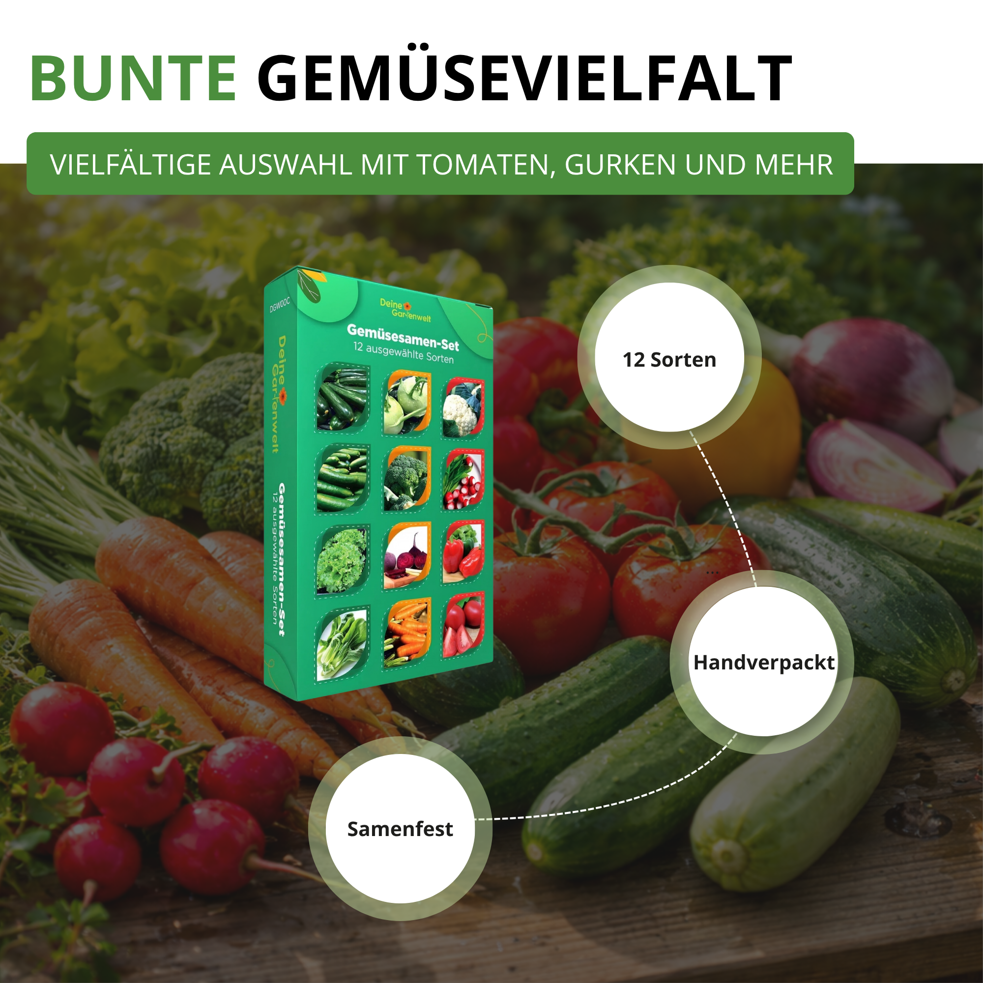 Gemüsesamen-Set mit 12 Sorten