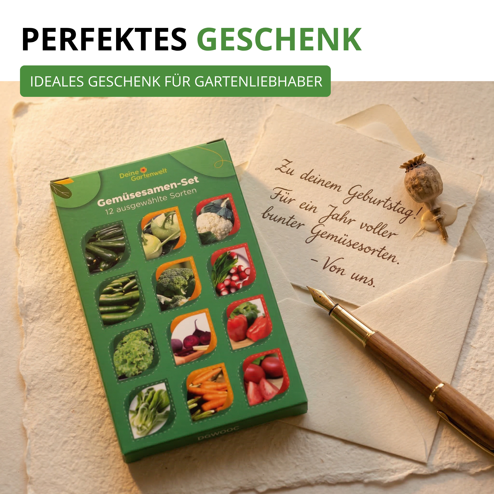 Gemüsesamen-Set mit 12 Sorten