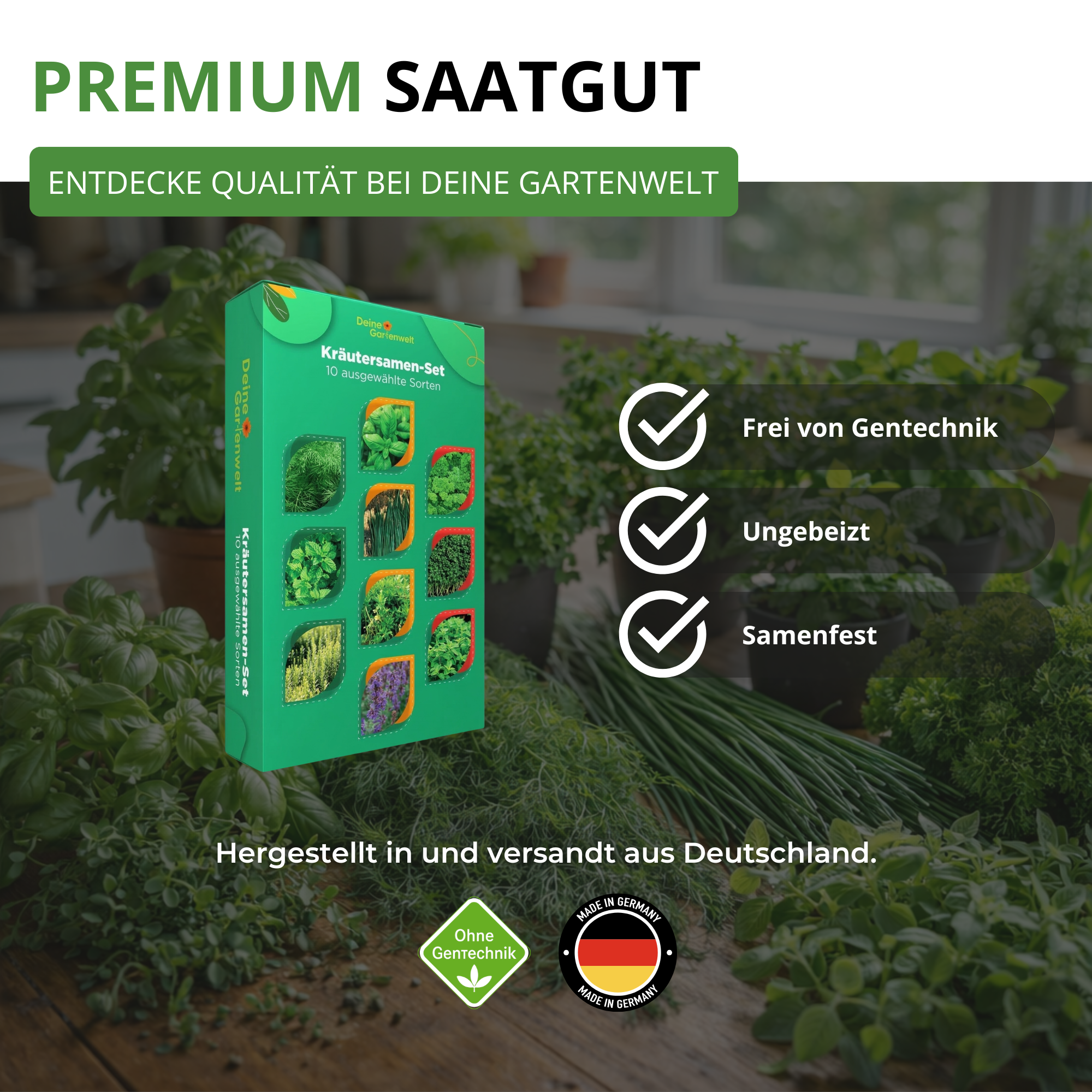Kräutersamen-Set mit 10 Sorten