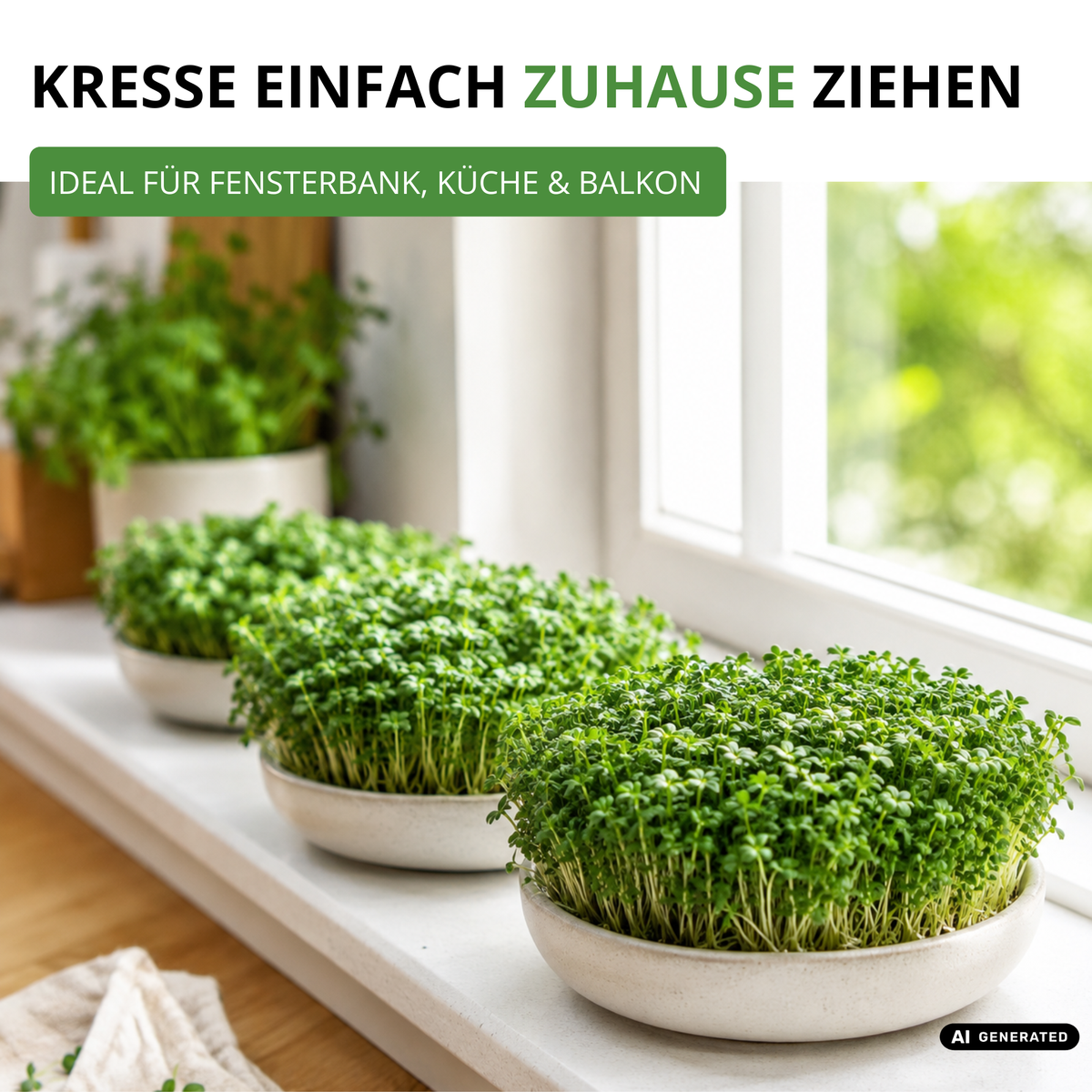 Gartenkresse Einfache Grüne Saatgut