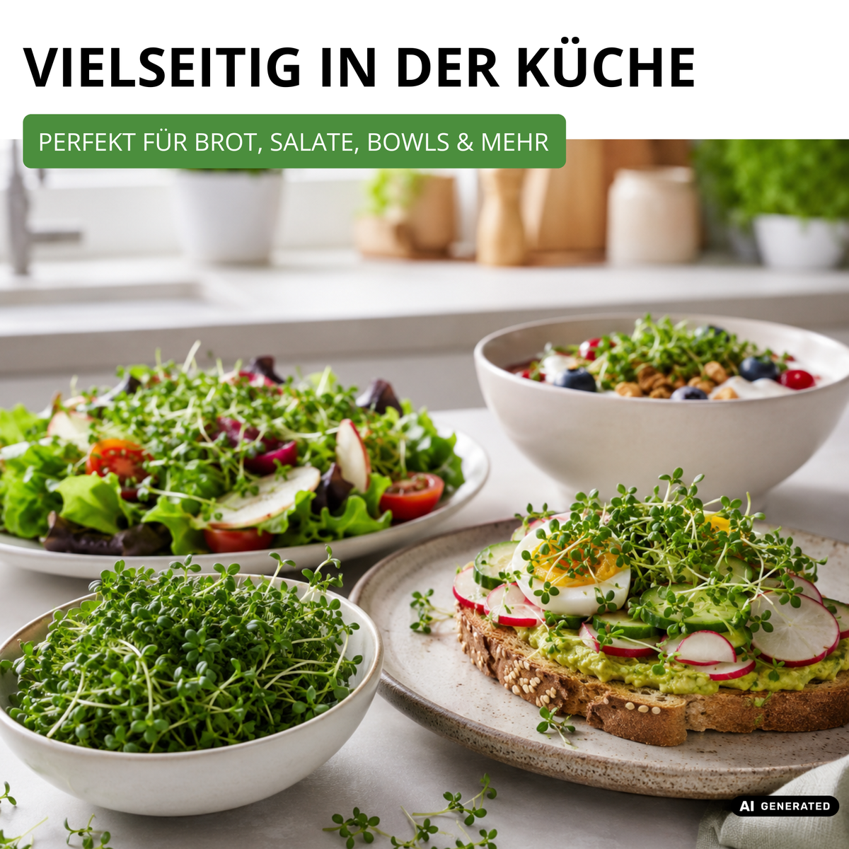Gartenkresse Einfache Grüne Saatgut