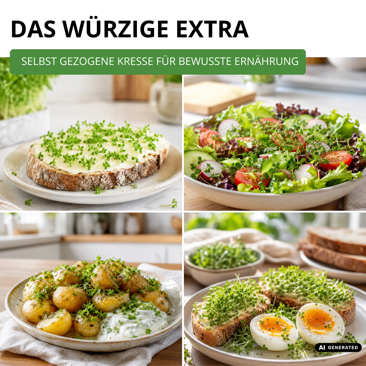 Gartenkresse Einfache Grüne Saatgut