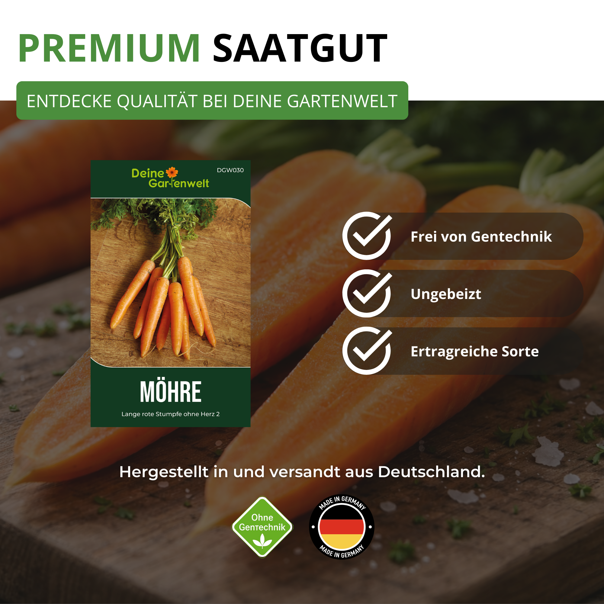 Möhren lange rote Stumpfe ohne Herz 2