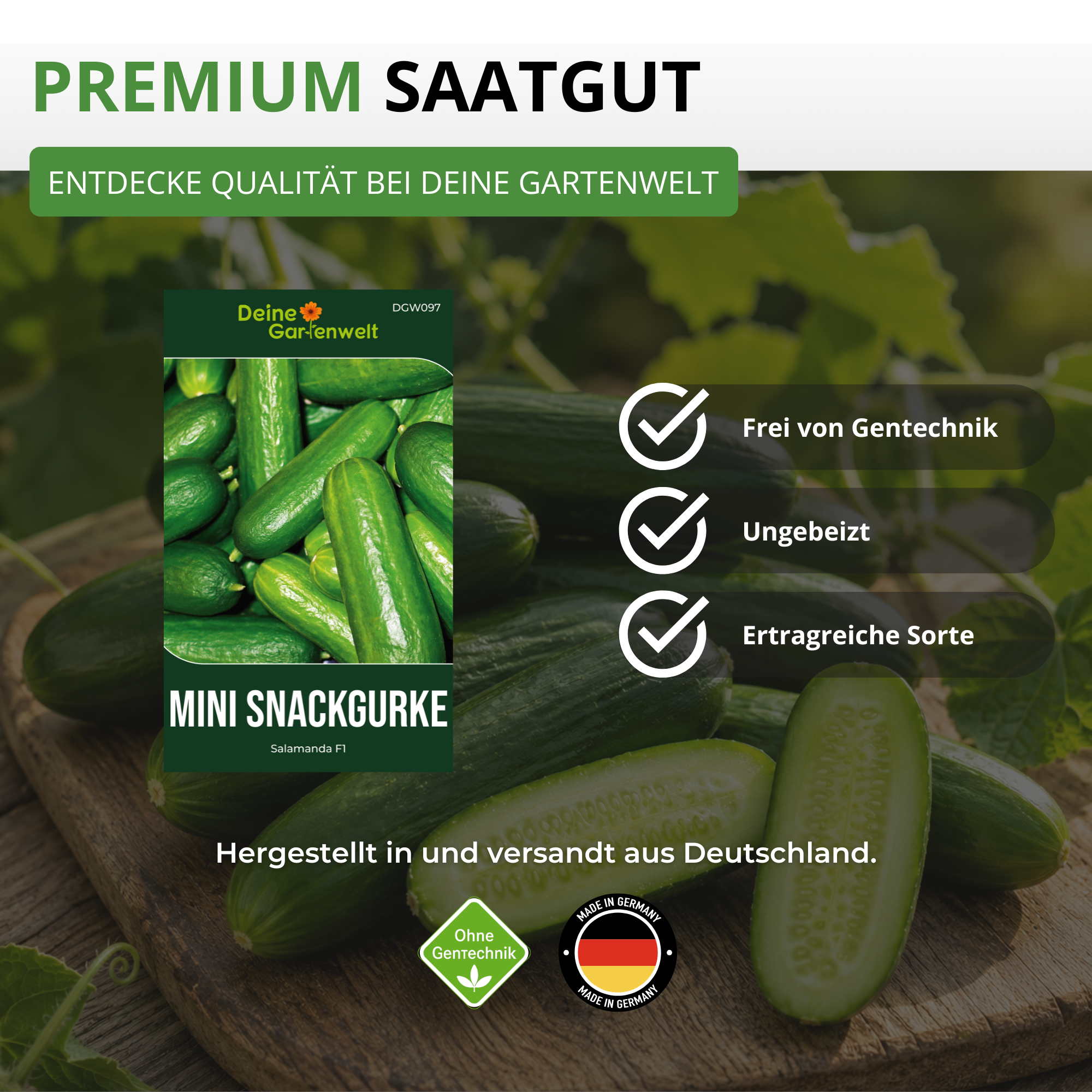 Mini Snackgurke Salamanda F1 Saatgut