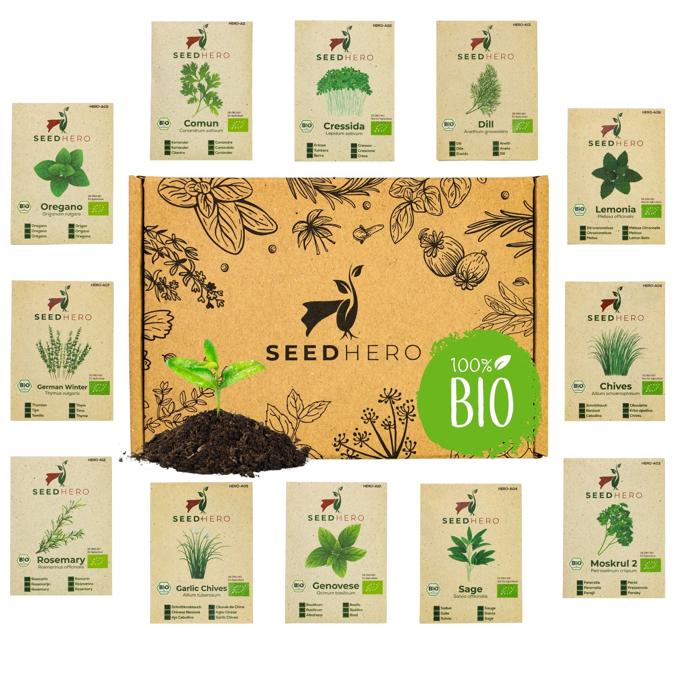 BIO Kräutersamen-Set mit 12 Sorten