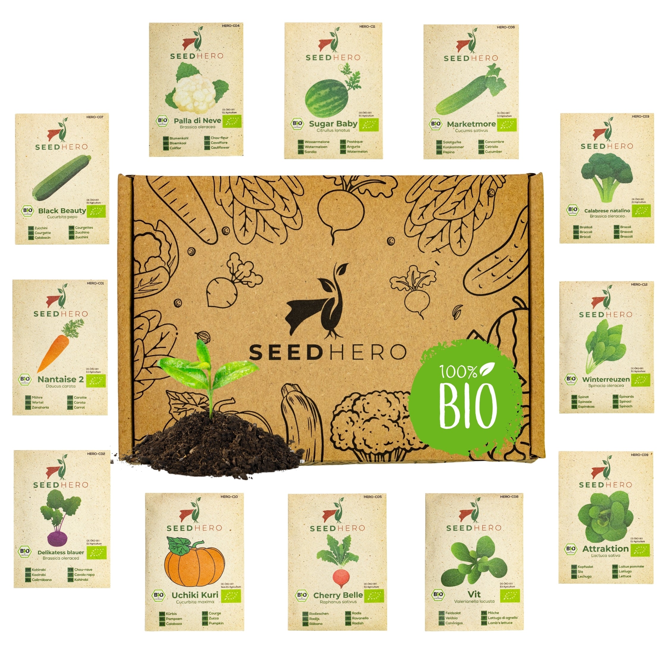 BIO Gemüsesamen-Set mit 12 Sorten