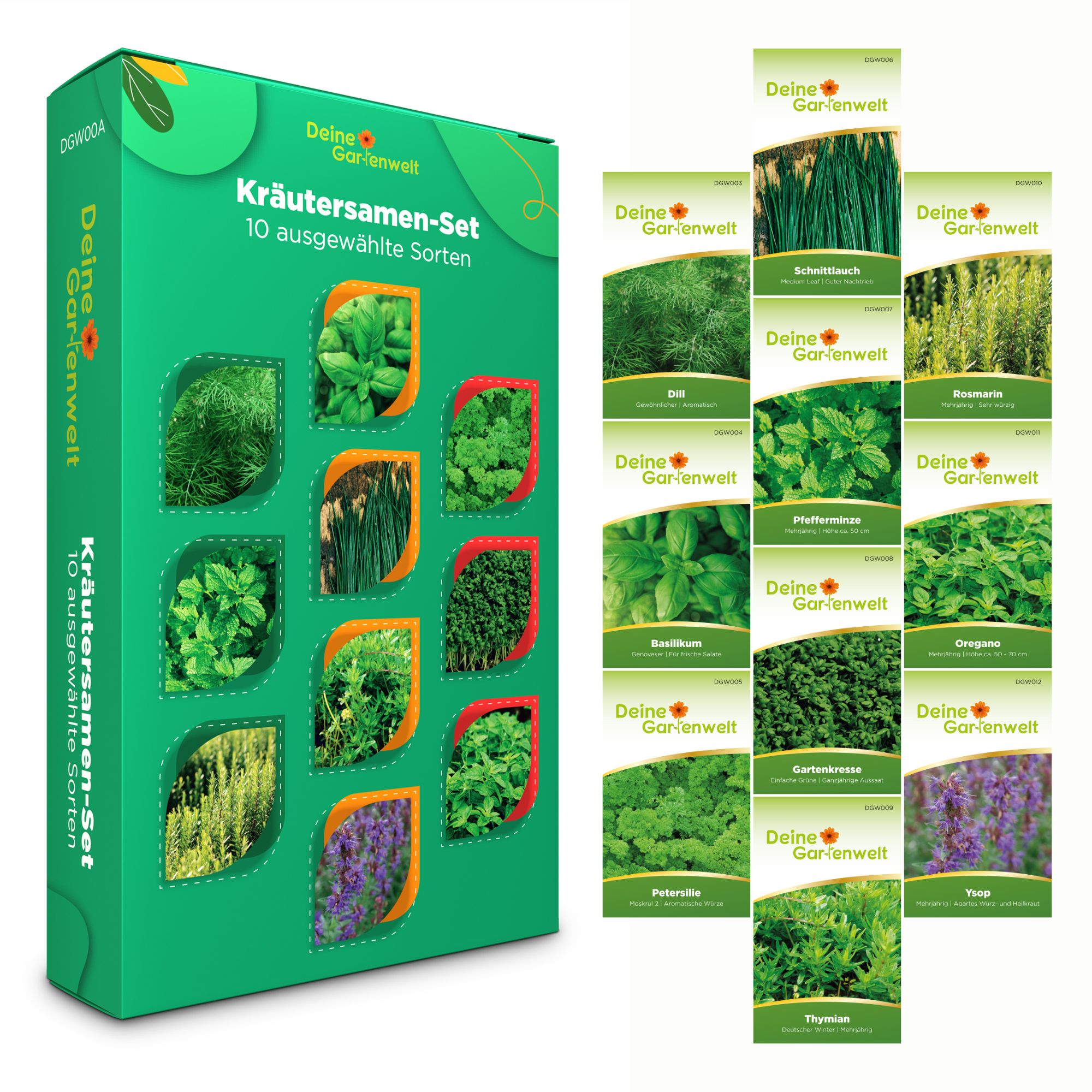 Kräutersamen-Set mit 10 Sorten