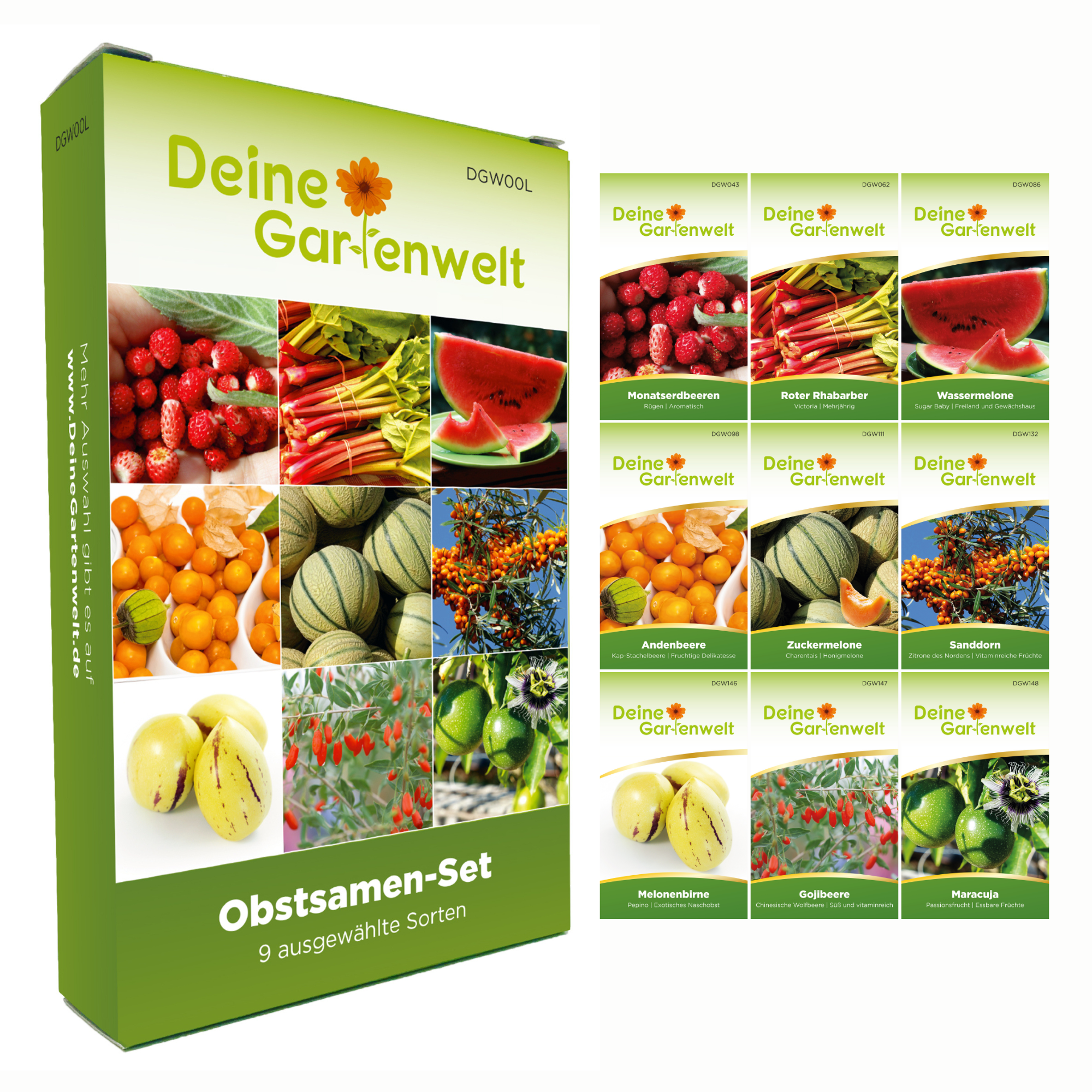 Obstsamen-Set mit 9 Sorten