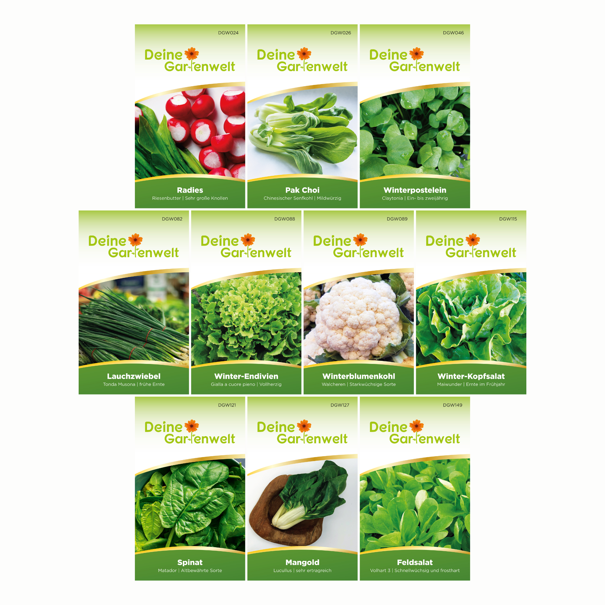 Wintergemüsesamen-Set mit 10 Sorten