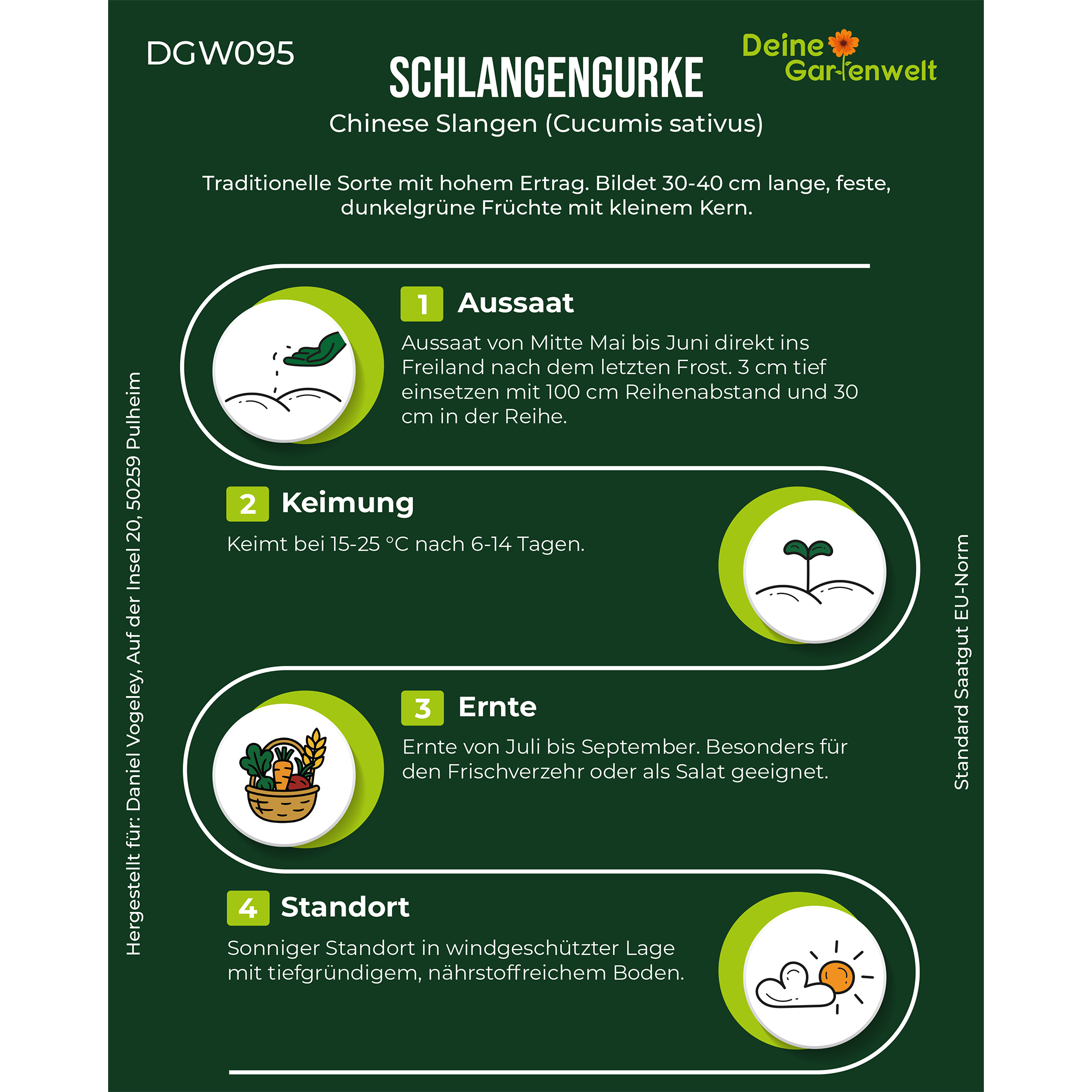 Freilandsalatgurken Chinese Slangen