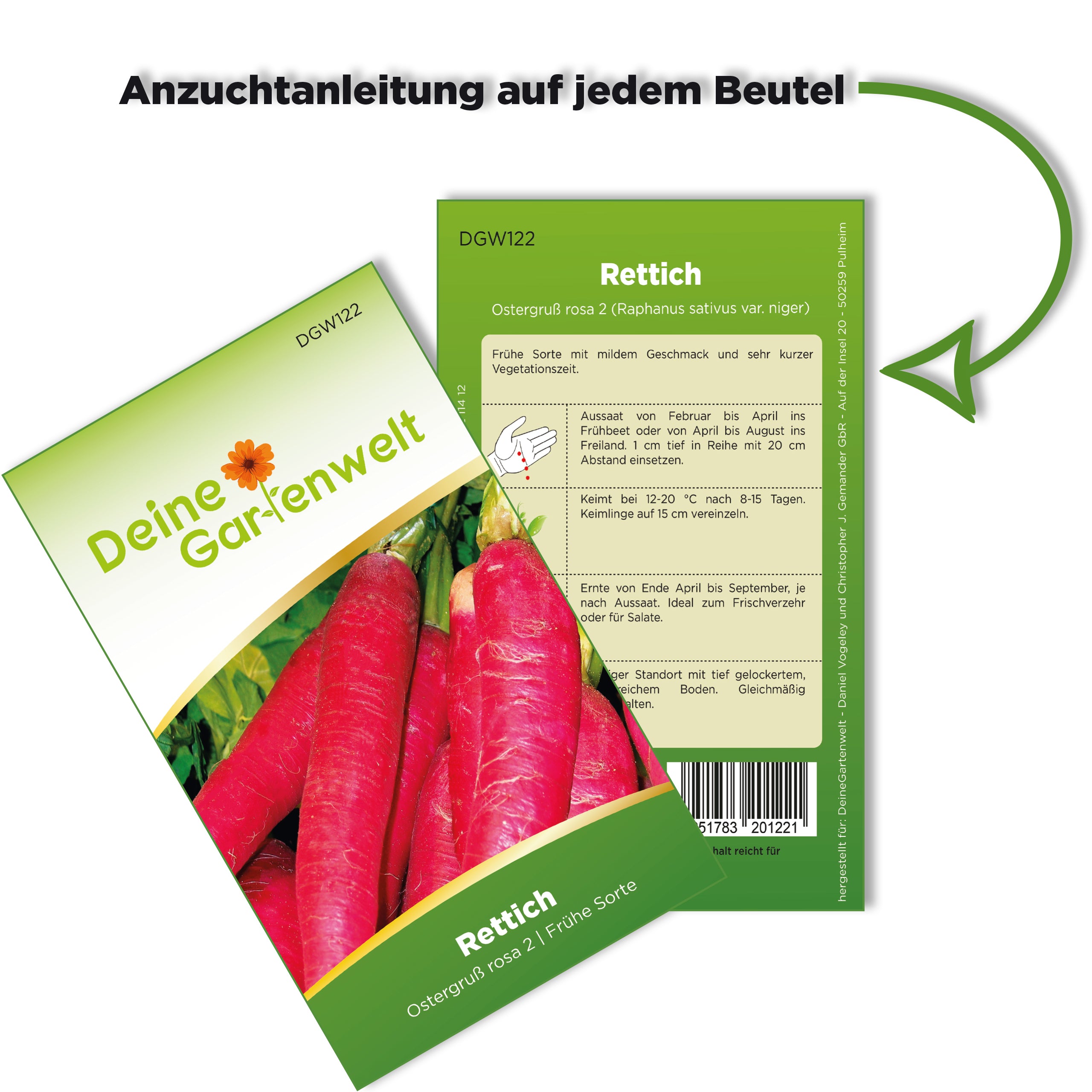 Rettich Ostergruß rosa 2