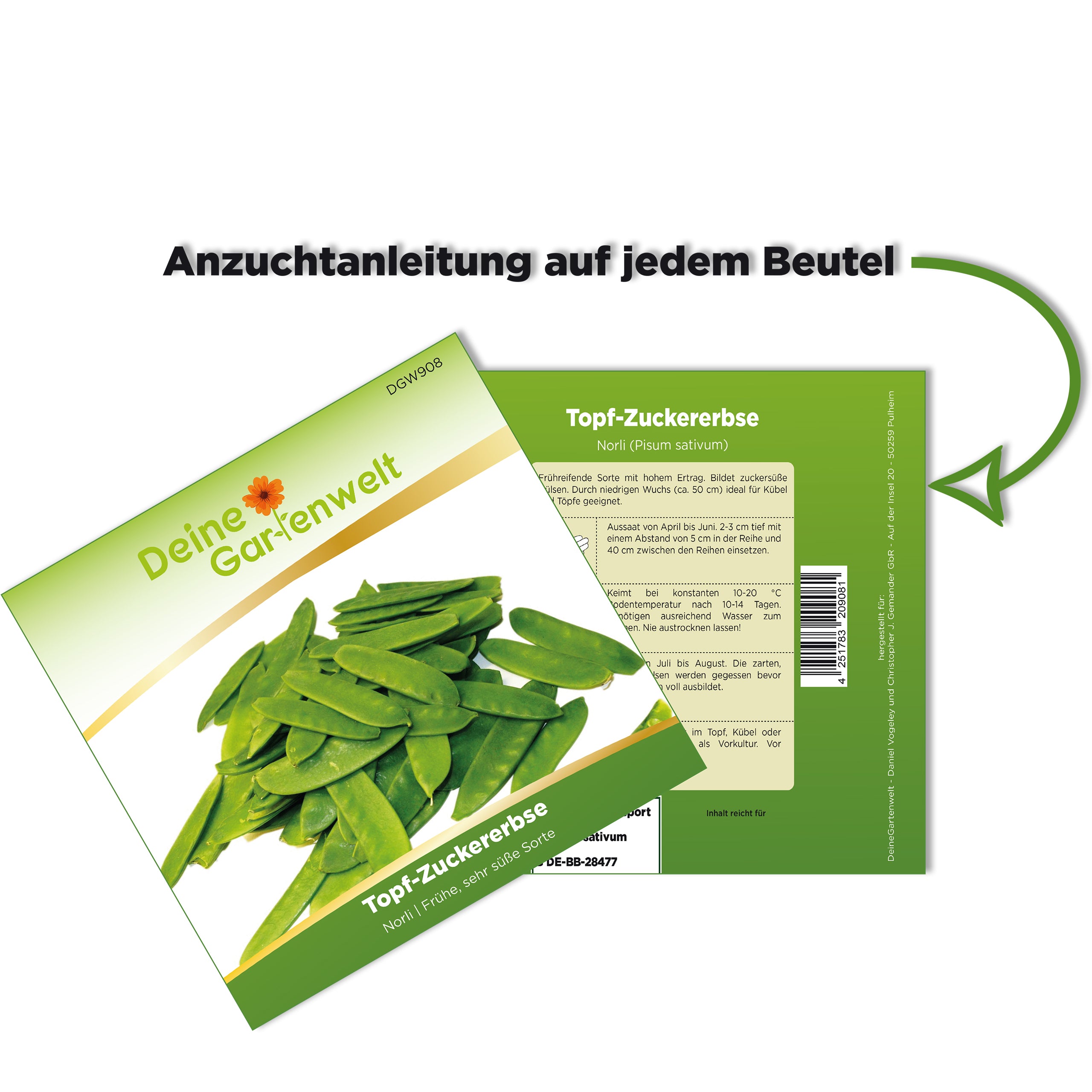 Topf-Zuckererbse Norli