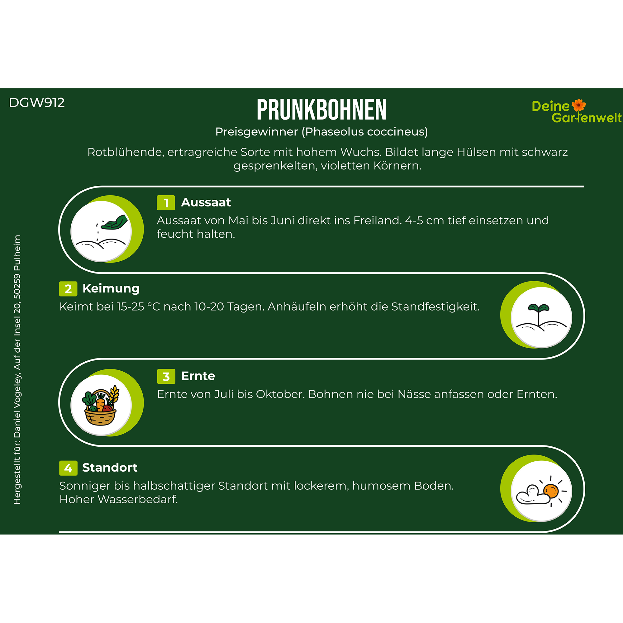 Prunkbohne Feuerbohne Preisgewinner