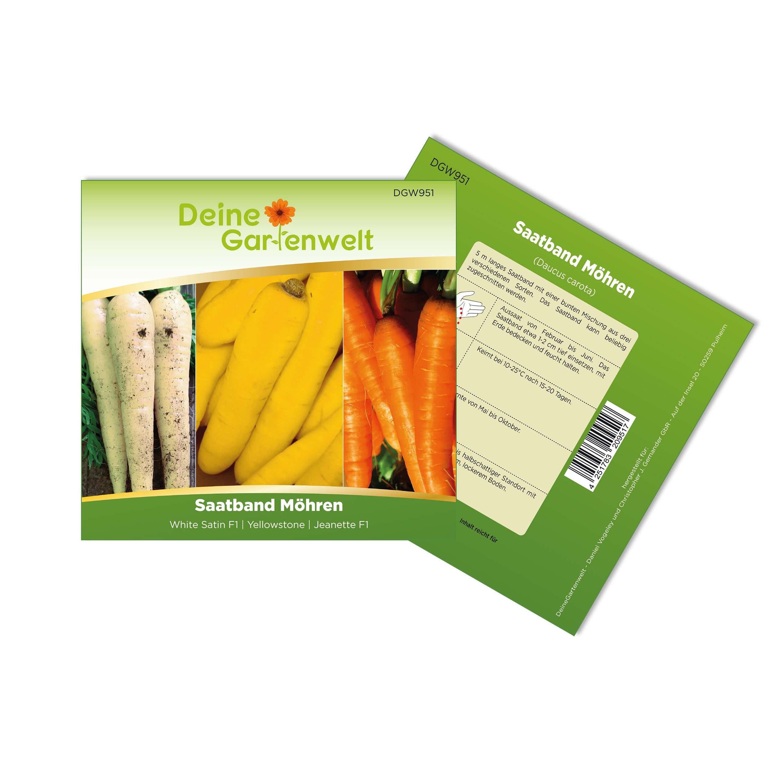 Speisemöhren 3 Sorten Saatband 5 m